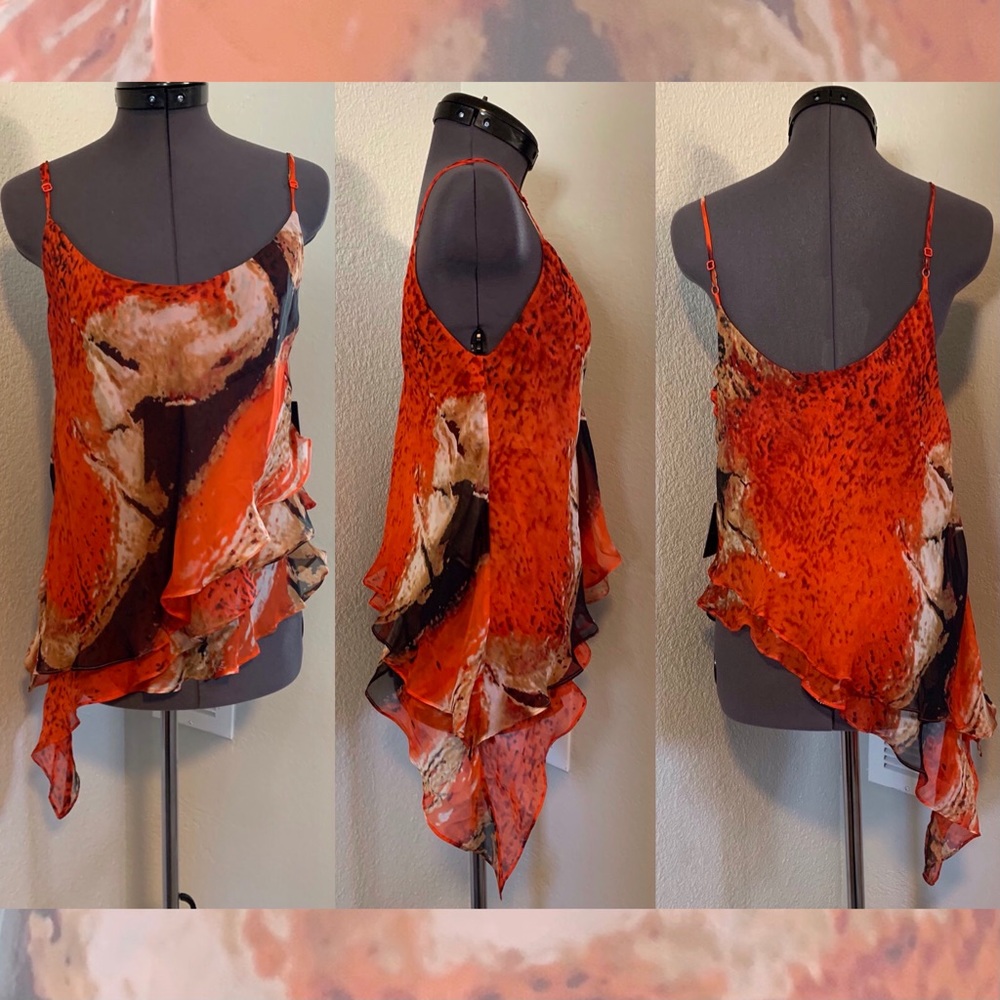 NWT Robert Rodriguez Silk Abstract Asymmetric Cami